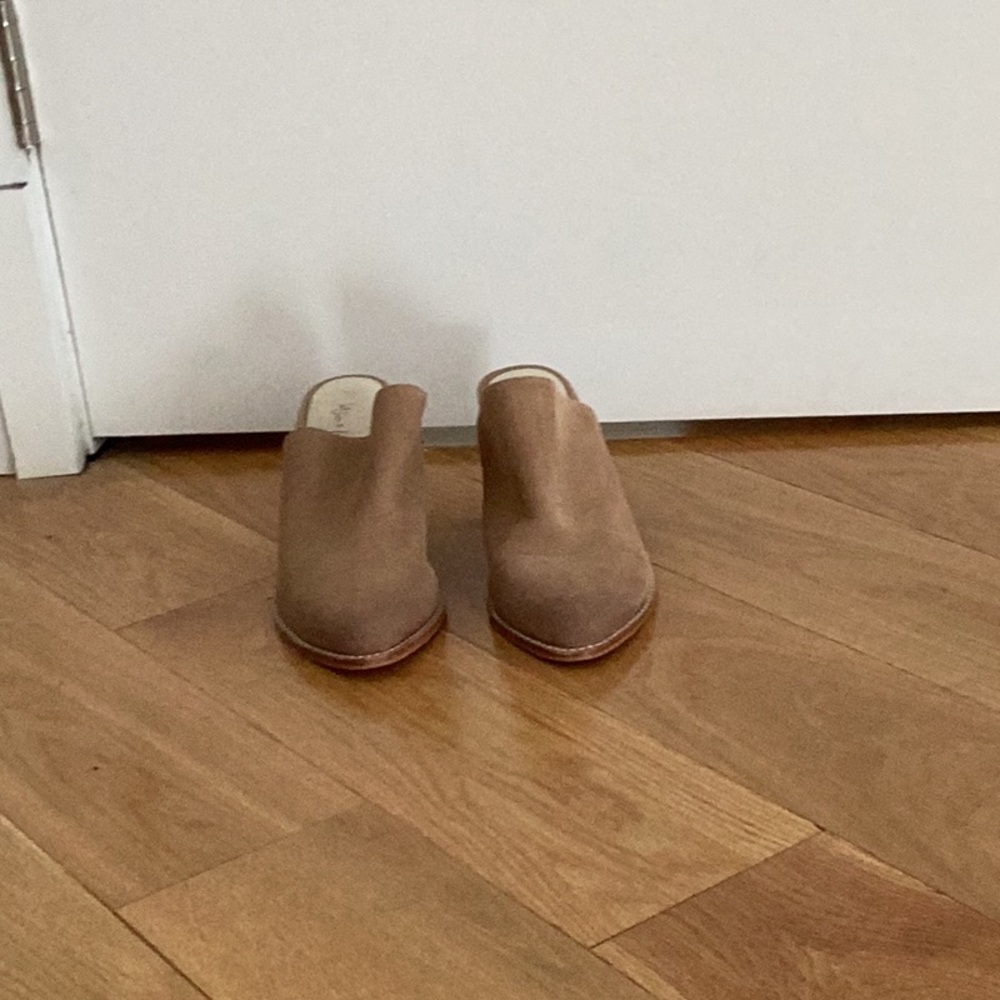 Sol Sana x Free People taupe suede mule chunky mule size 37